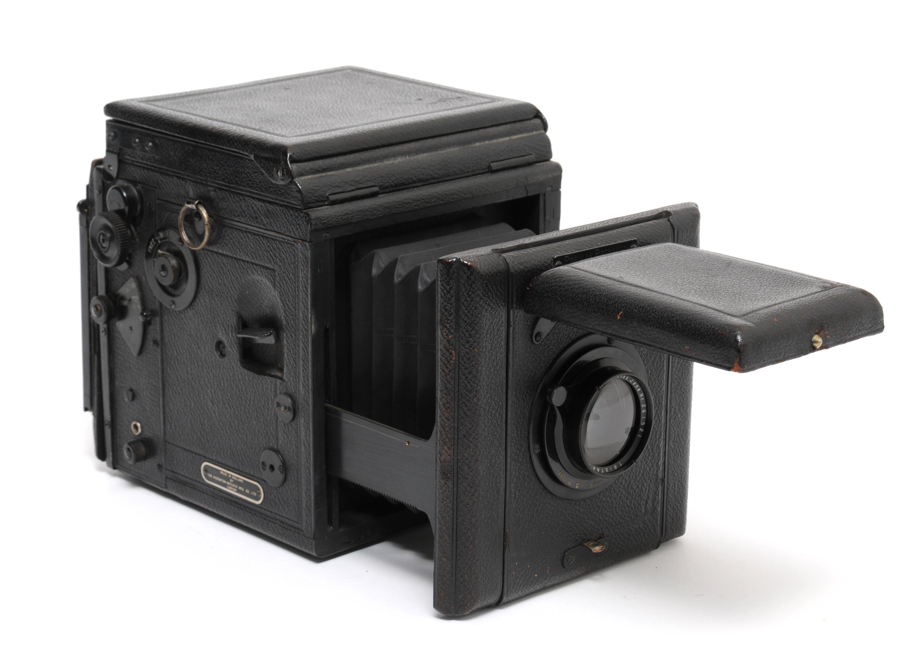 Popular Pressman folding camera Houghton-Butcher w. Zeiss Jena Triotar 4.5/15cm