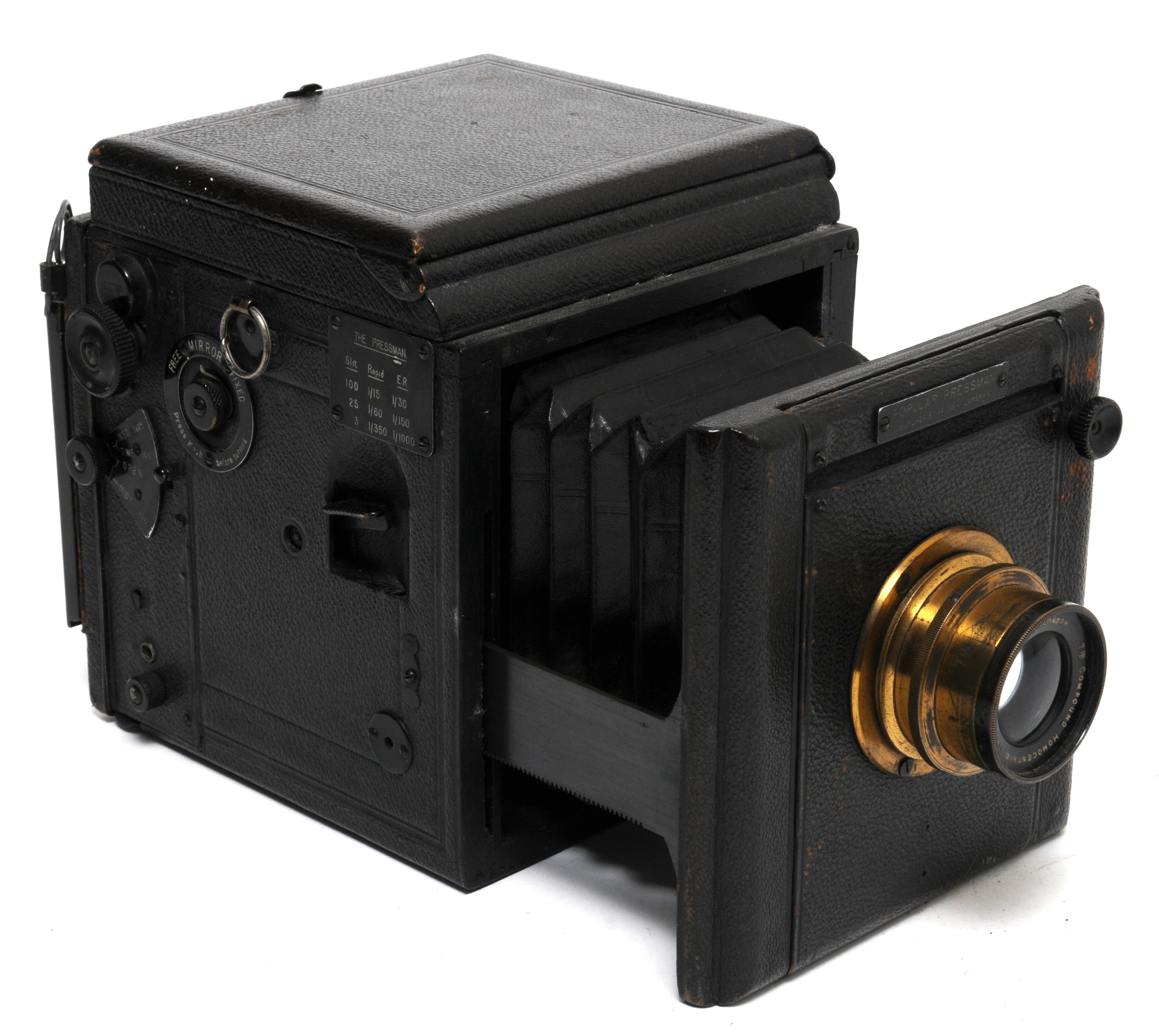 Vintage Popular Pressman camera by Butcher`s w. Ross London Lens