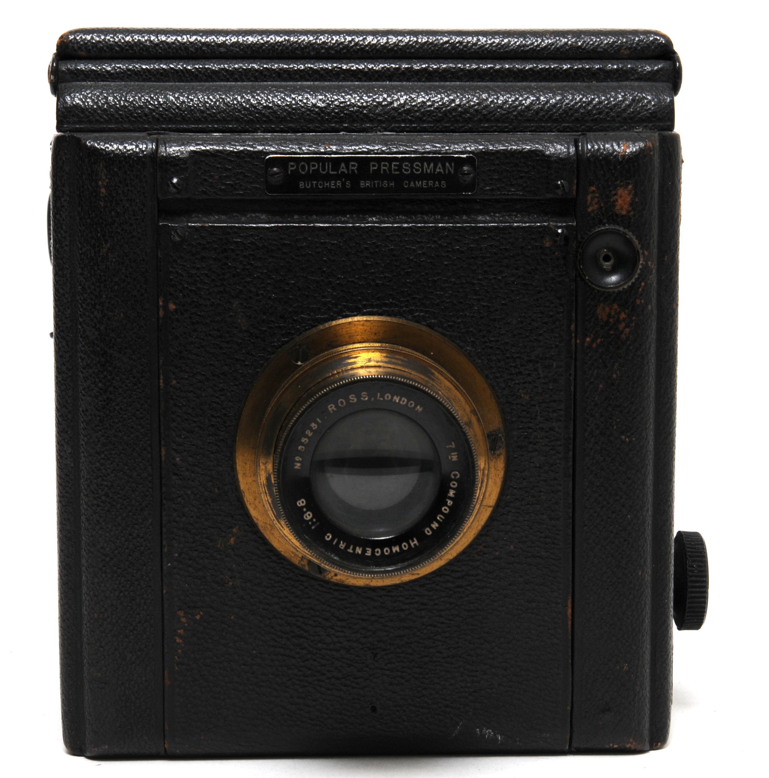 Vintage Popular Pressman camera by Butcher`s w. Ross London Lens