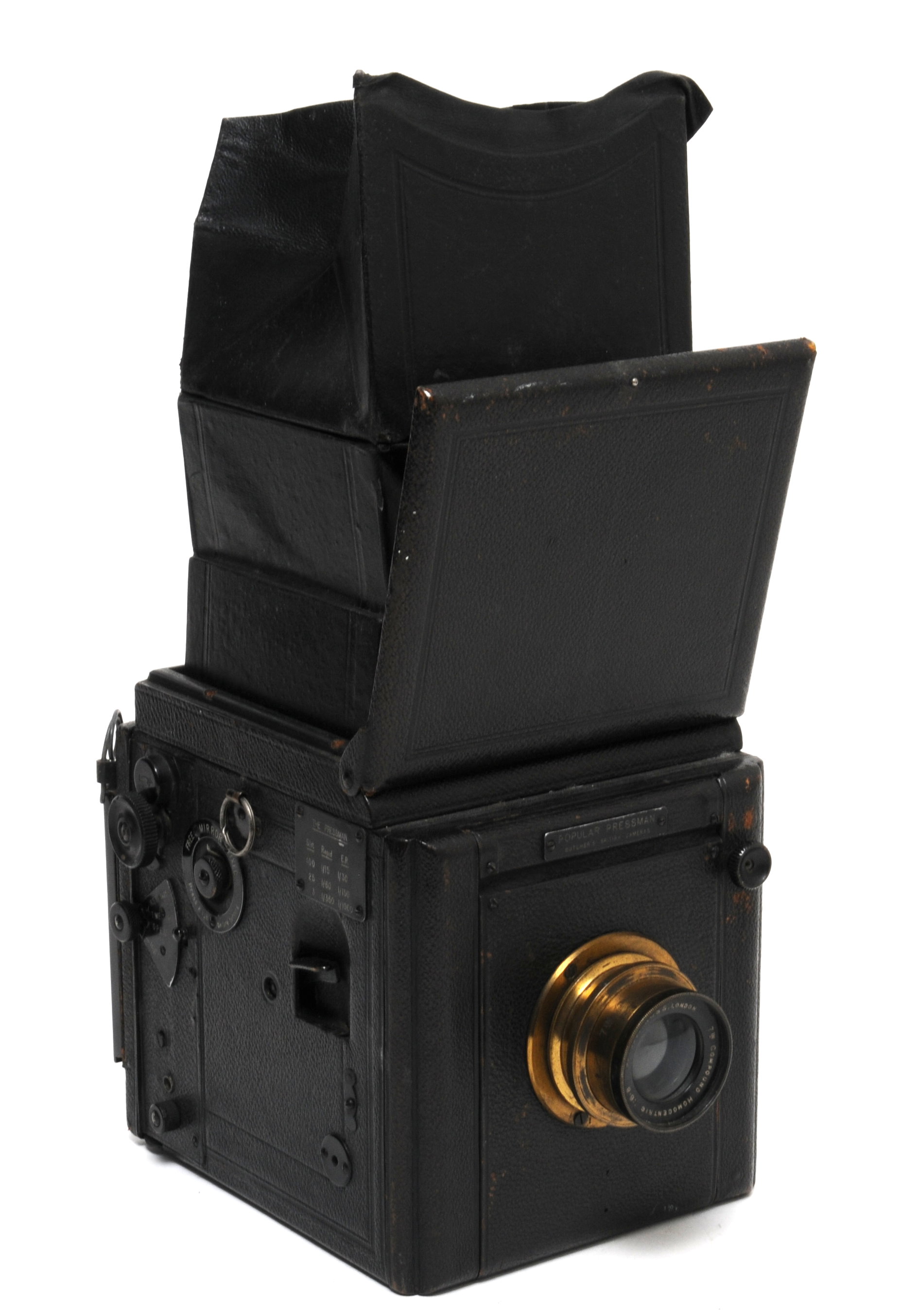Vintage Popular Pressman camera by Butcher`s w. Ross London Lens